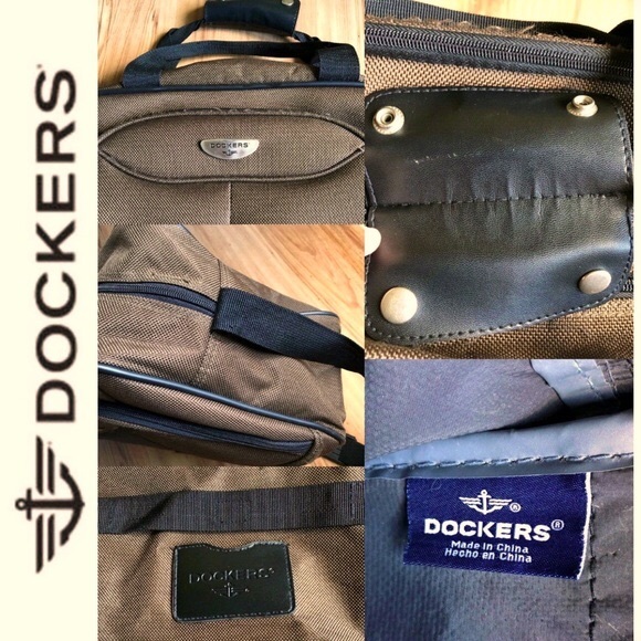 DOCKERS 15" Duffel Bag CarryOn Overnight Weekend Canvas Travel Tote BROWN UNISEX - Picture 5 of 16